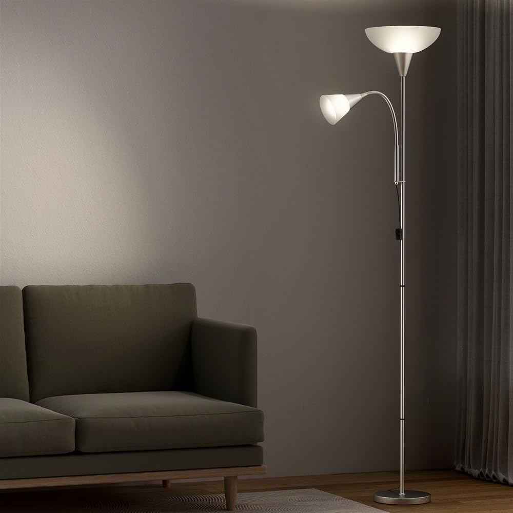 Artiss Floor Lamp Mother and Child Modern Home Living Room Office Reading Silver image number 6