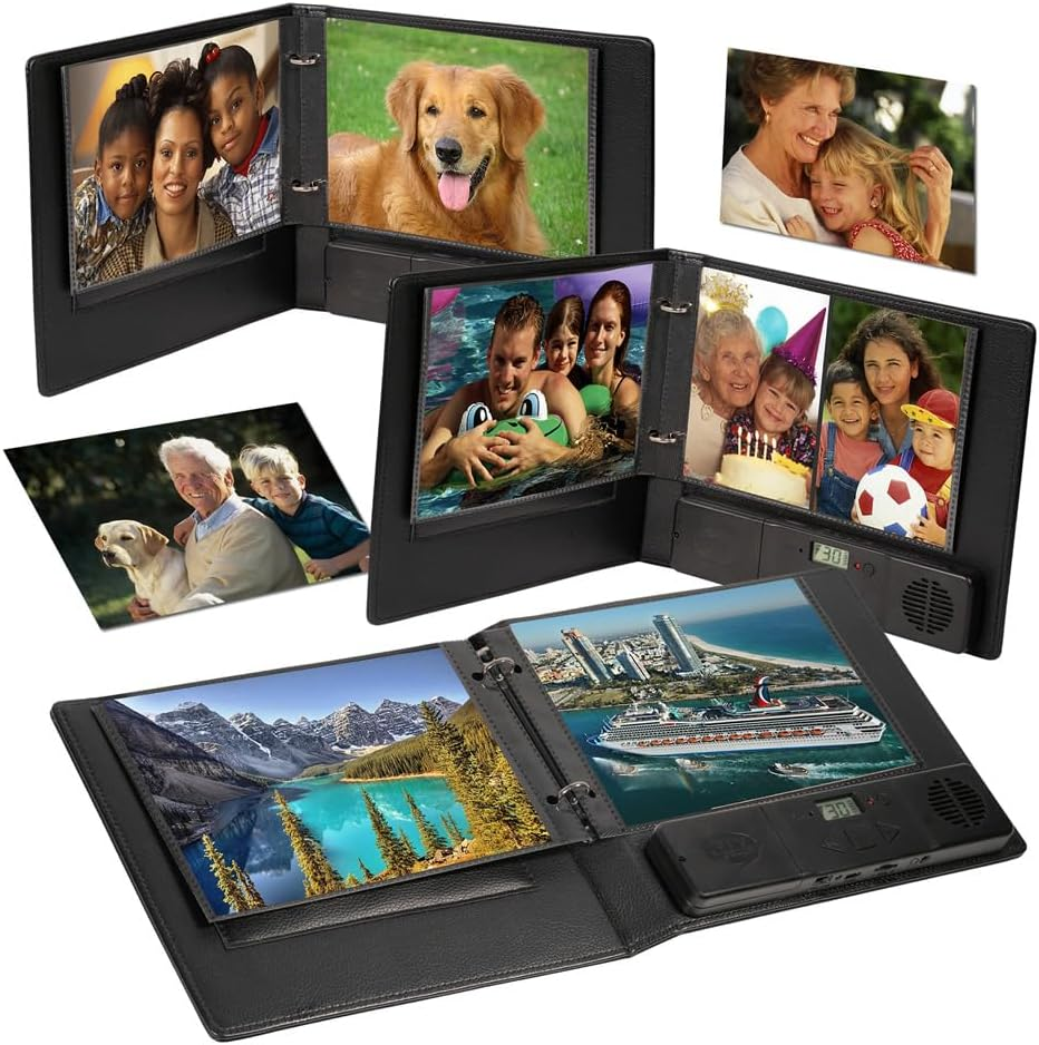 Talking Products, Voice Recordable & MP3 Talking Photo Album. 2 Hours Recording Time. Faux Leather Cover and 30 7X5" Pages. Create Your Own Memory Book or Welcome Book for Adoption (Deluxe Edition) image number 2