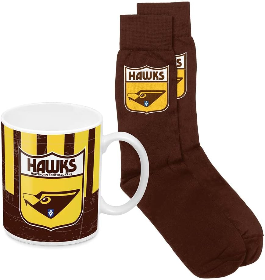 Hawthorn Hawks AFL Footy Heritage Mug and Socks Pack