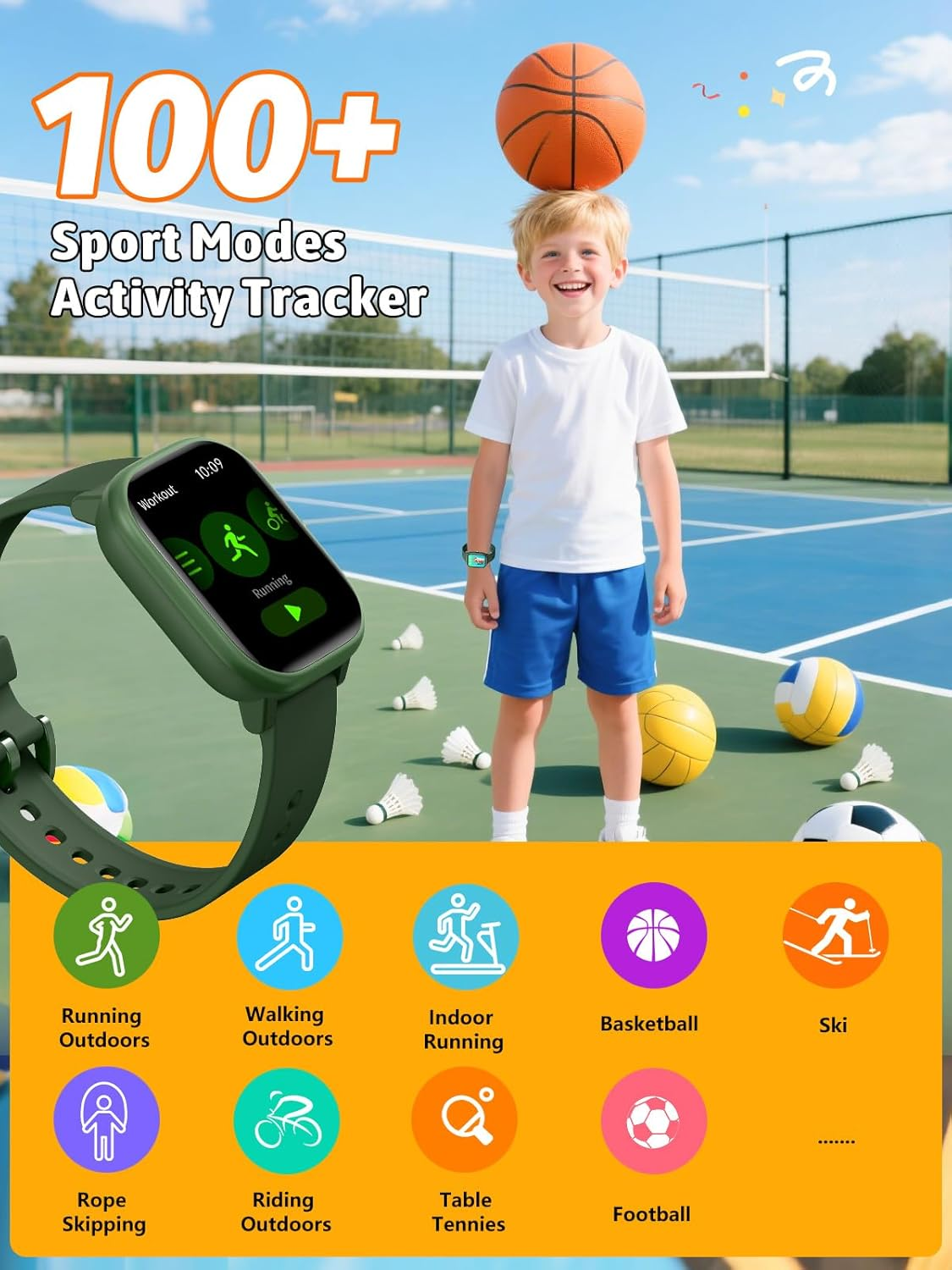 Kids Smart Watch for Boys Girls, Fitness Tracker with Heart Rate Sleep Monitor, 1.83" Touchscreen with 12 Puzzle Games, Waterproof Activity Tracker Pedometer for Android Iphone (Purple) image number 6