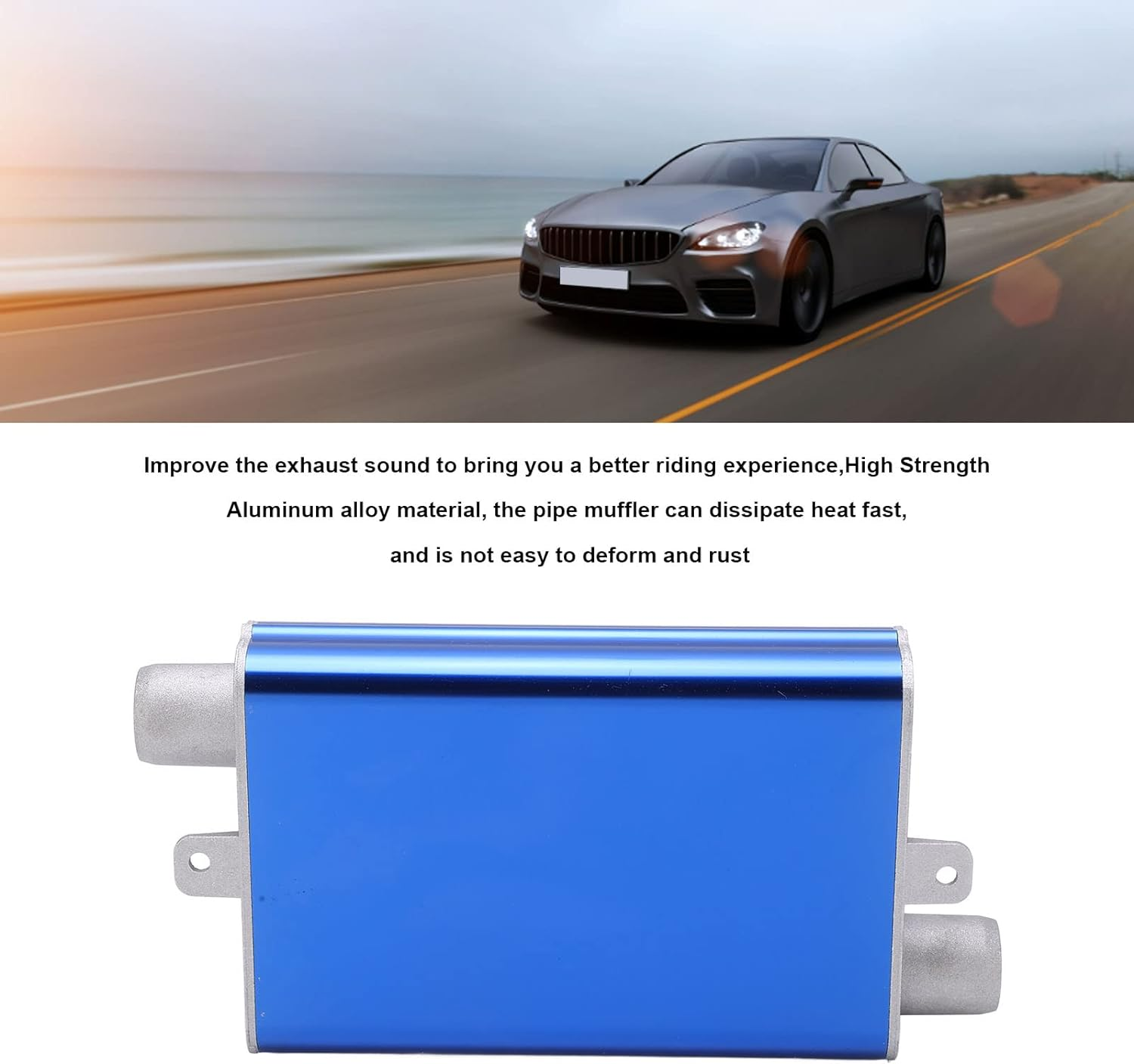 Parking Heater Exhaust Muffler, Upgraded Heater Exhaust Muffler Straight Aluminum Alloy for Eberspacher Airtronic D2 D4 D4S (Blue) image number 1