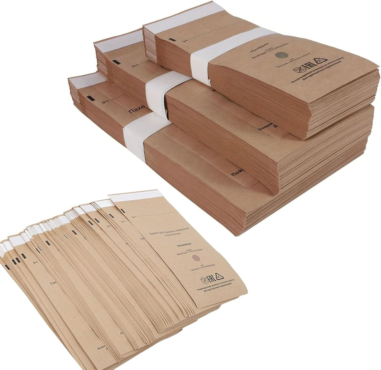 100PCS 2.9X5.9" Self-Sealing Cleaning Pouches,Dry Heat Autoclave Kraft Paper Cleaning Bags for Dentist Tools and Nail Art Supplies (100PCS 2.9X5.9")