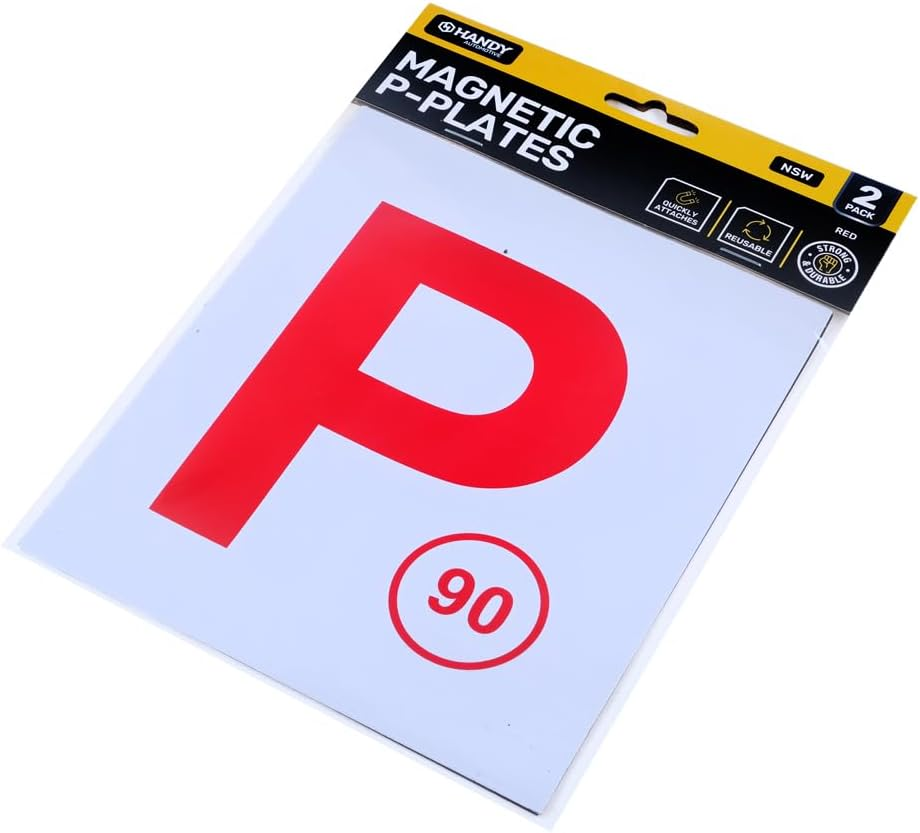 LEDON Magnetic P Plate Set 2/4Pk - NSW Approved Red Probationary License Plates with Strong Magnets for Easy Installation & Removal, Laminated Plastic Car Plates (2) image number 2