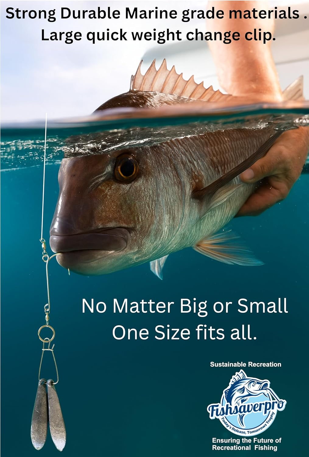 Fishsaverpro Fish Release Weight or Fish Descending Device to Release Unwanted Fish with Barotrauma in Hero Tin Packaging.Great Fishing Enthusiasts. image number 5