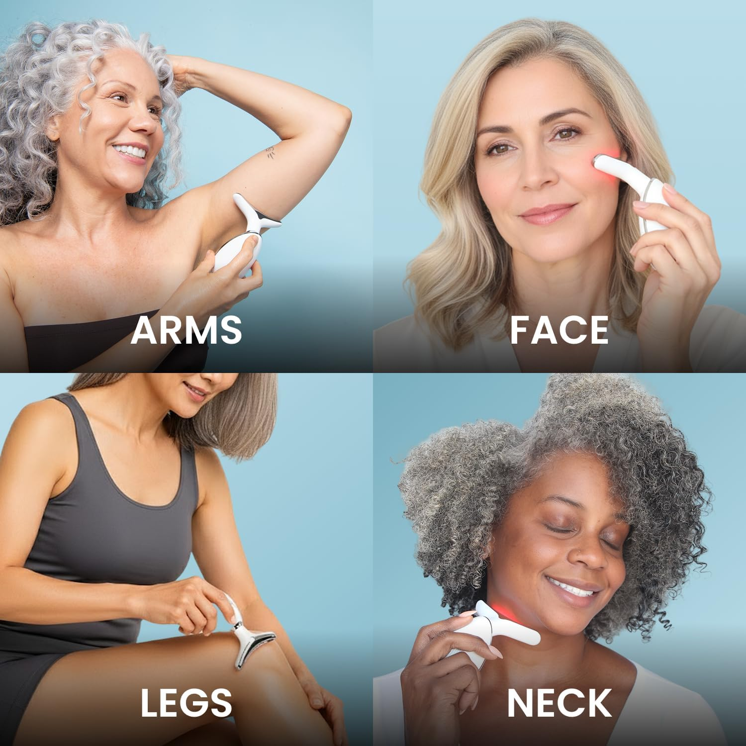 Myoglow by MDD | Neck, Face, Arms, and Legs Skin Tightening and Lifting Lymphatic Drainage Massager Tool | Uses LED Light, Sonic Vibration, Thermal Activation image number 5