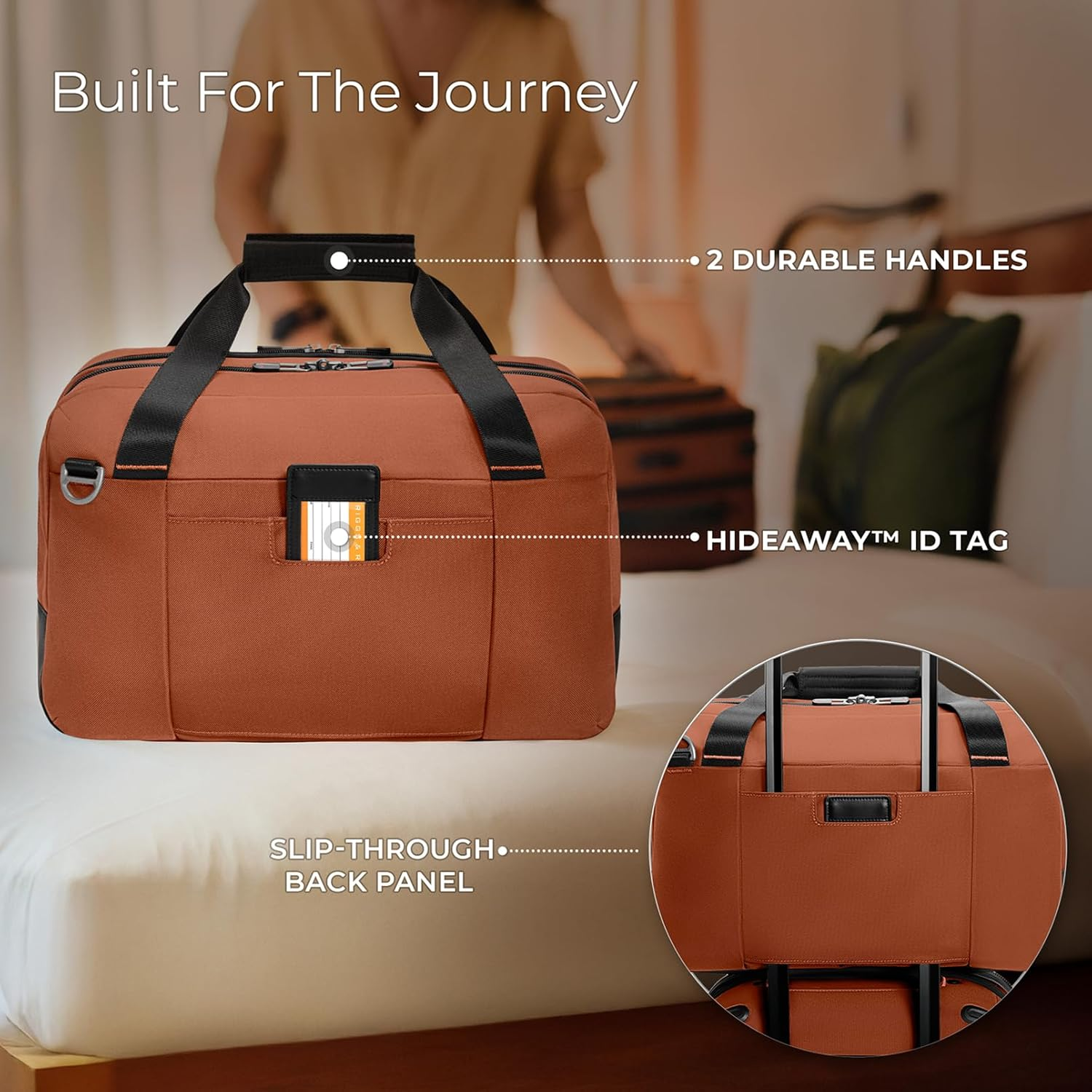 Briggs & Riley Underseat Cabin Bag - Carry on Luggage for Travel, Softside Bag for Men & Women, RFID Data Protection, Adjustable Shoulder Strap, Fits up to 16" Laptop - ZDX Collection, Canyon