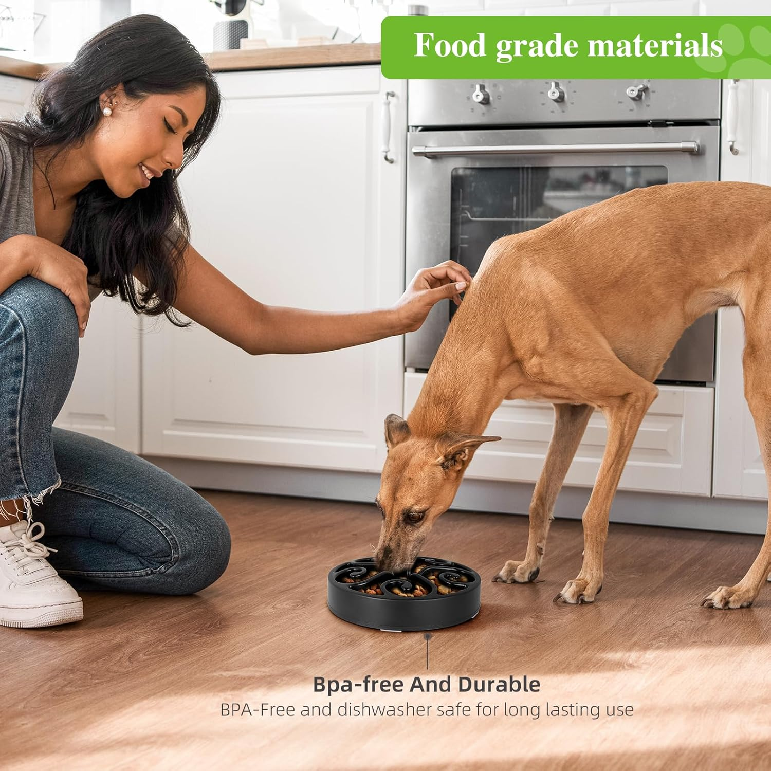 Wangstar Slow Pet Bowl Slow Feeder for Dog Cats, Bloat Stop Puzzle Bowl Fun Maze Feeder Slow Feeding Anti-Skid Design(Grey,8''X1.9'') image number 5