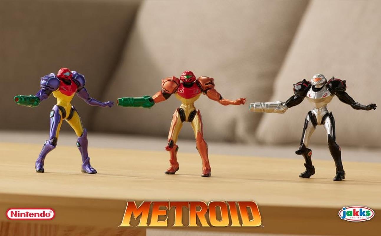 Jakks Pacific Metroid Samus Chozo Power Suit 3 Pack SDCC Exclusive - Black image number 6