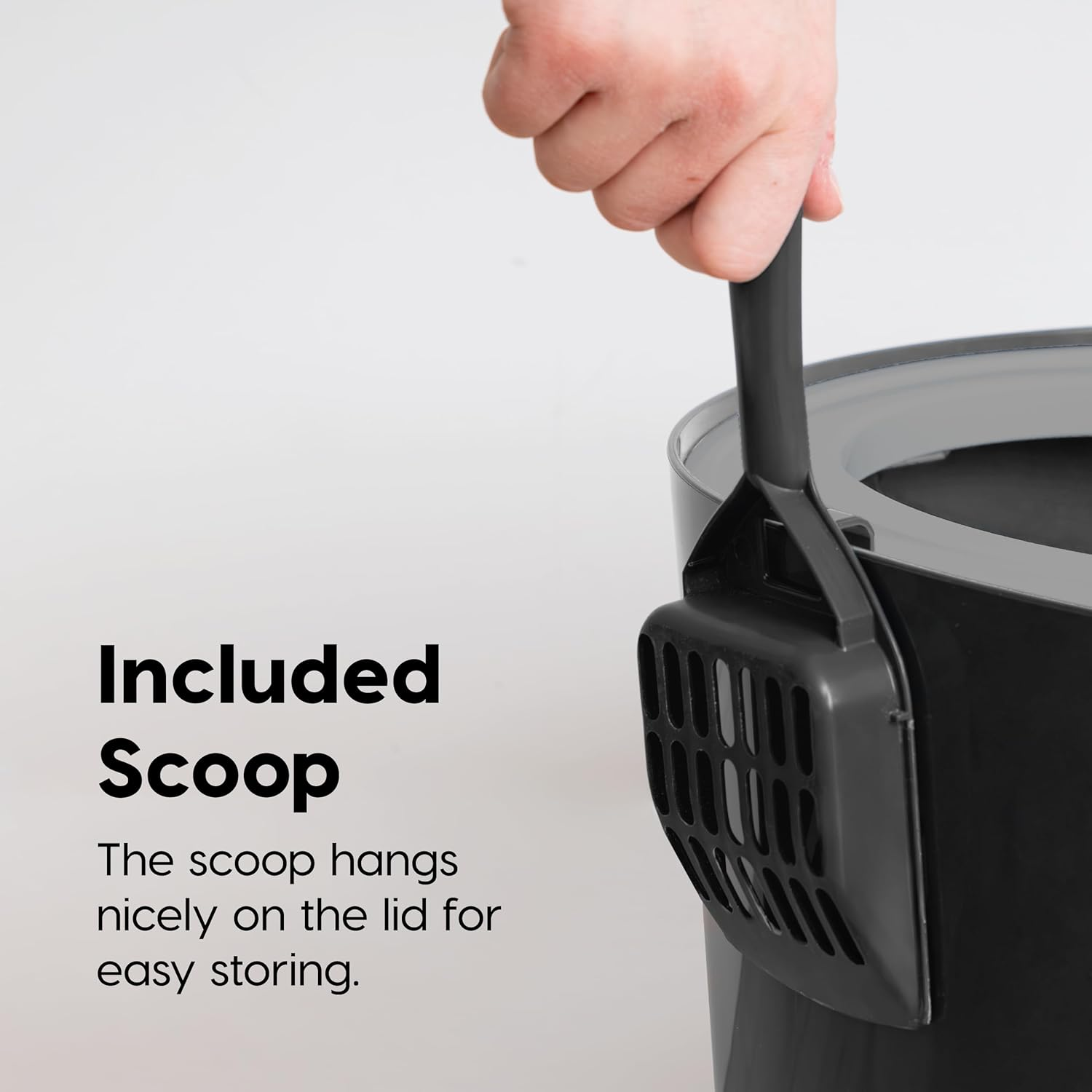 IRIS Top Entry Cat Litter Box, Black/Light Gray image number 5