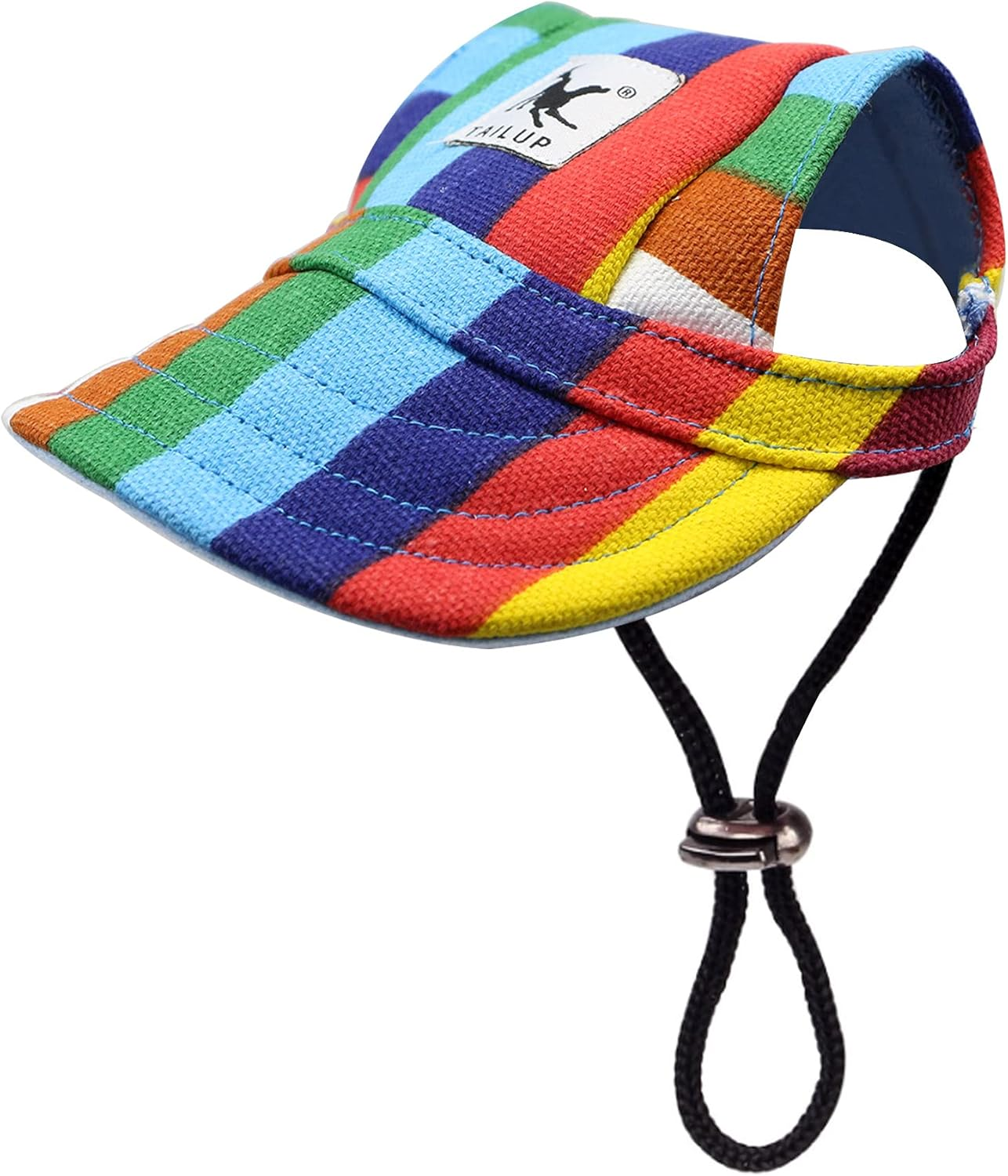 YAODHAOD Dog Baseball Cap Adjustable Dog Outdoor Sport Sun Protection Baseball Hat Pet Casual Cap Visor Sunbonnet with Ear Holes,Summer Travel Sport Hat Outfit (Stripe, X-Large) image number 1