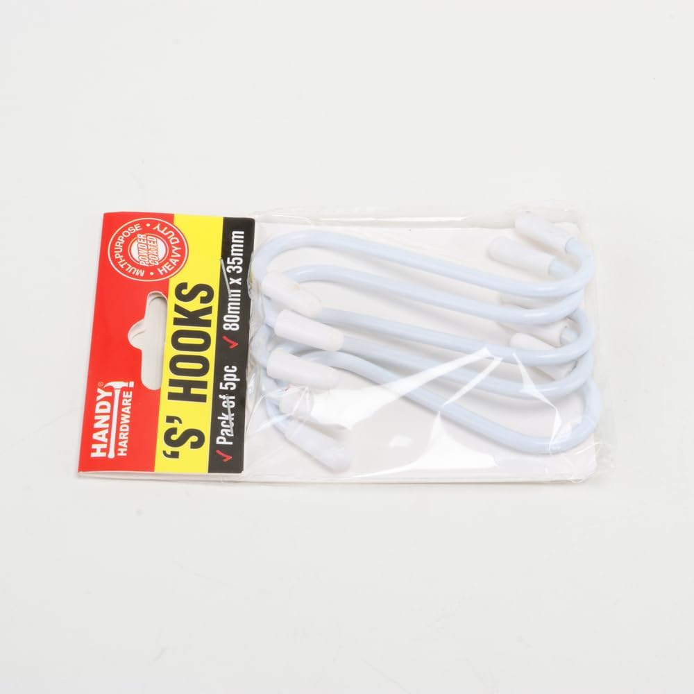 Handy Hardware PVC Coated S Hooks with Scratch Proof Tip Protectors, 80 X 35 Mm (5 Pieces) image number 5