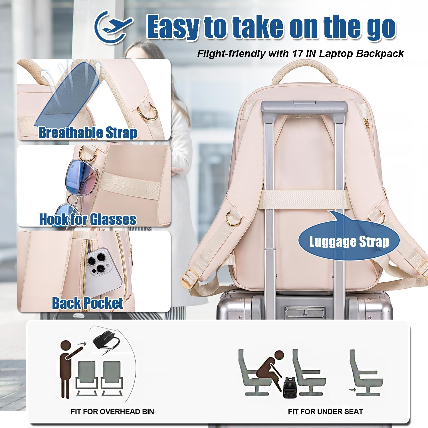 Weitars Lunch Backpack, Insulated Cooler Backpack 15.6 Inch Laptop Backpack for Women Men,Travel Backpack,Work Backpack - Gray image number 5