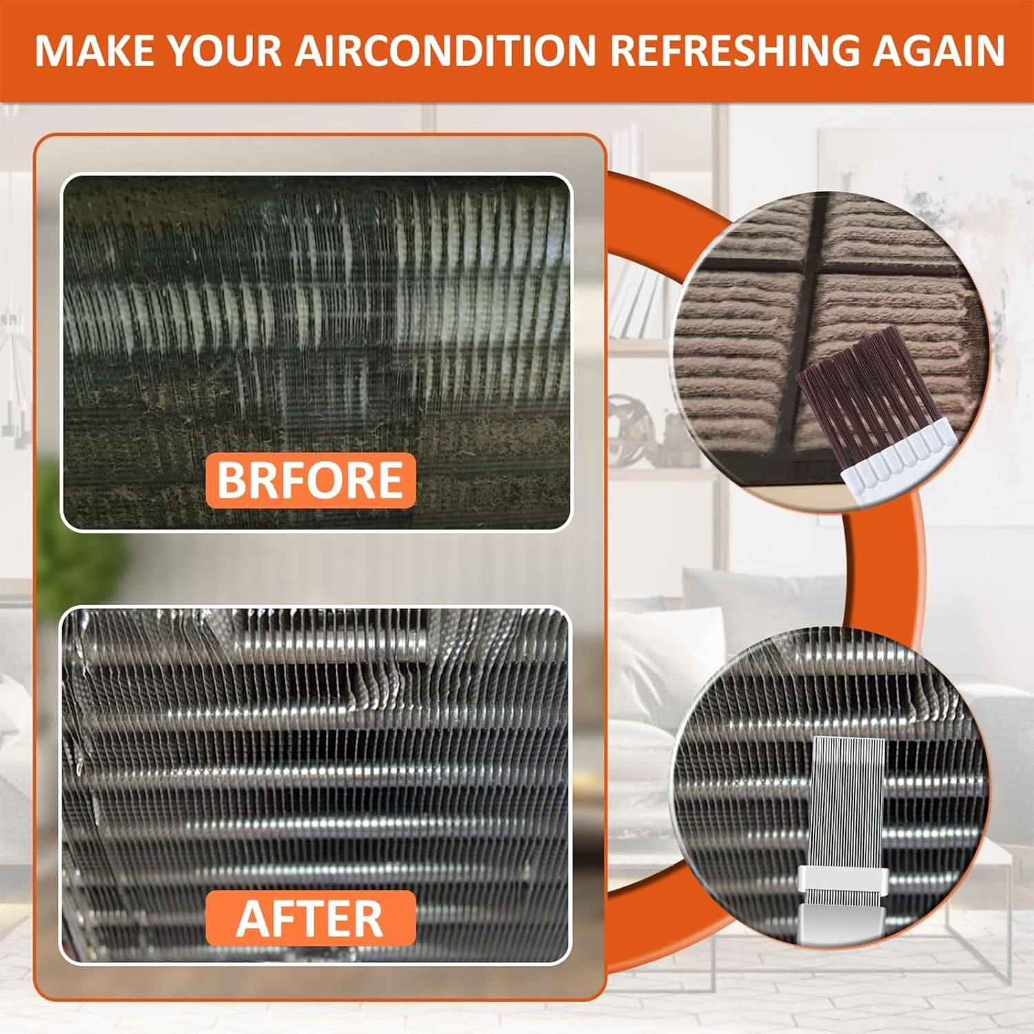 Brateuanoii Condenser Cleaning Comb, 2 Pieces Air Conditioning Fin Cleaner Coil Condenser Brush, Lamellar Comb Stainless Steel, Dryer Cleaning Brush, Fin Cleaning Brush, Air Conditioning image number 3