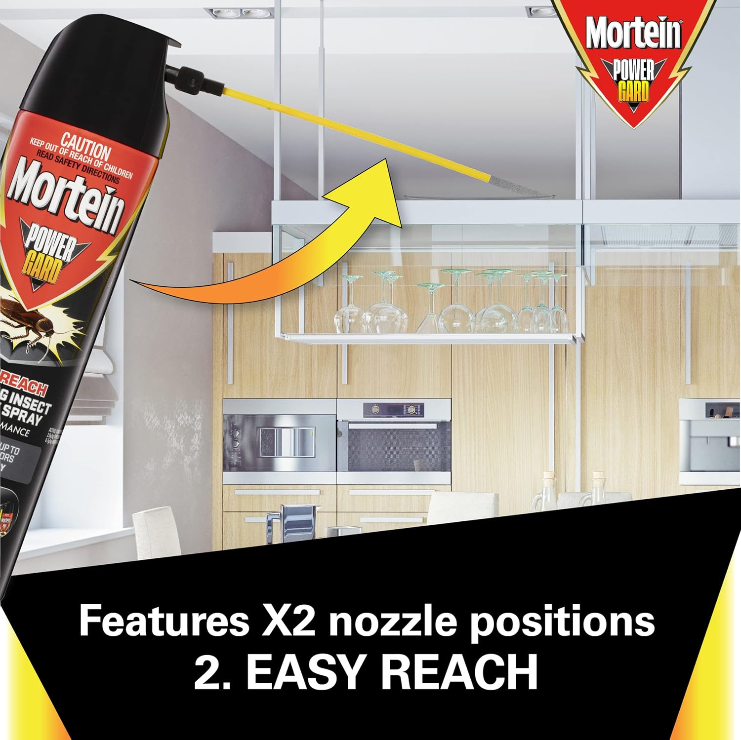 Mortein Powergard Easy Reach Surface Spray, 350 G image number 1