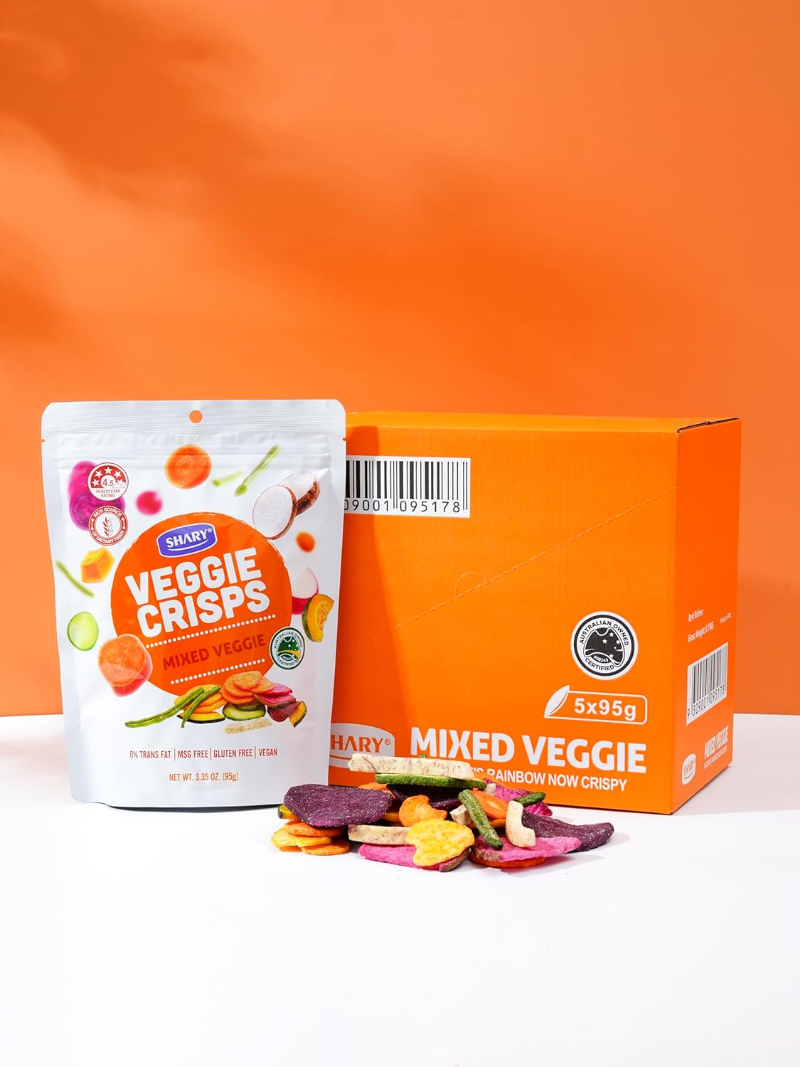 Shary Mixed Veggie Crisps, (5 X 95G) Bulk Pack image number 5
