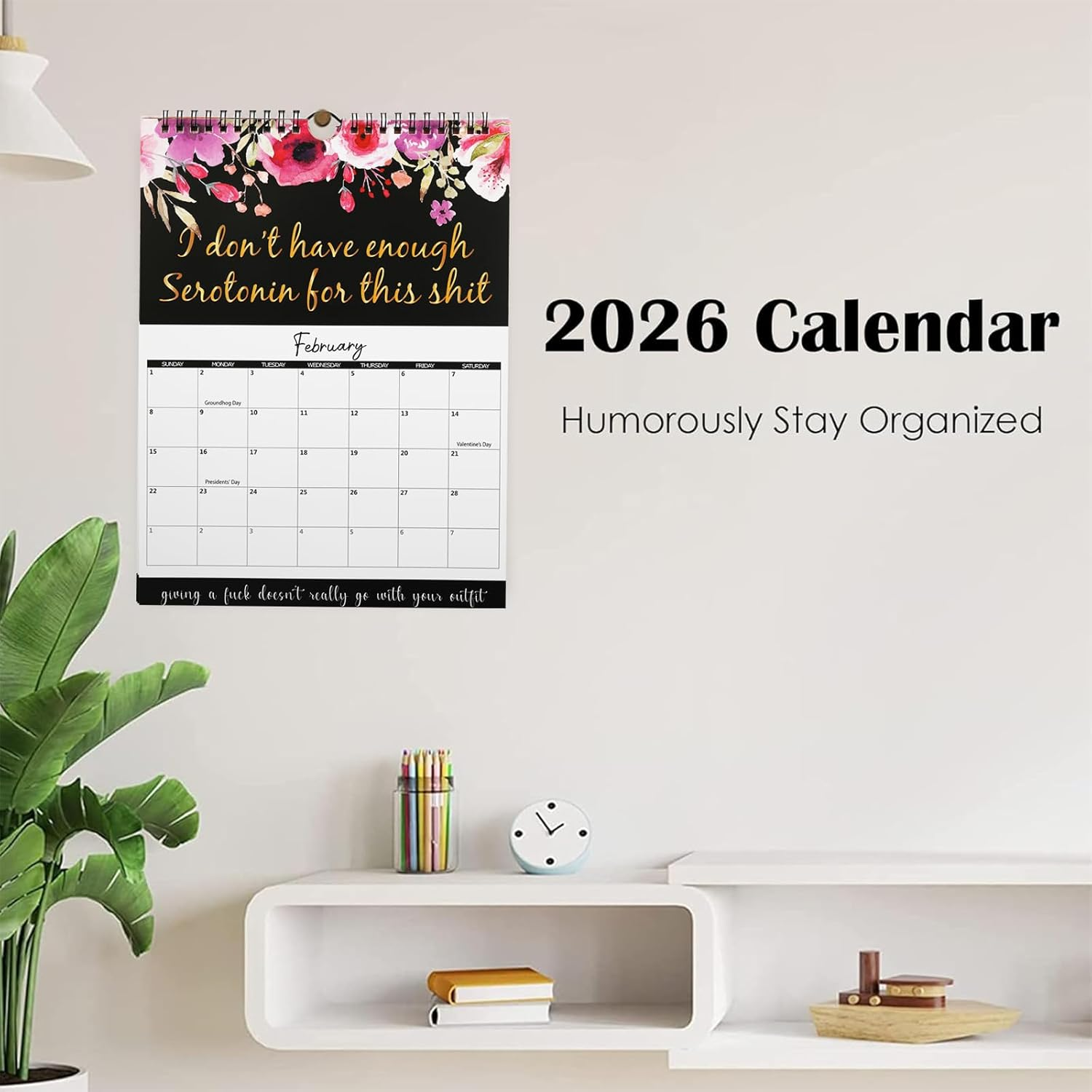 2026 Funny Wall Calendar for Women - Tired-Ass Fu-Ck It Calendar with Swear Words, Monthly Planner for Office & Home Decor (A) image number 4