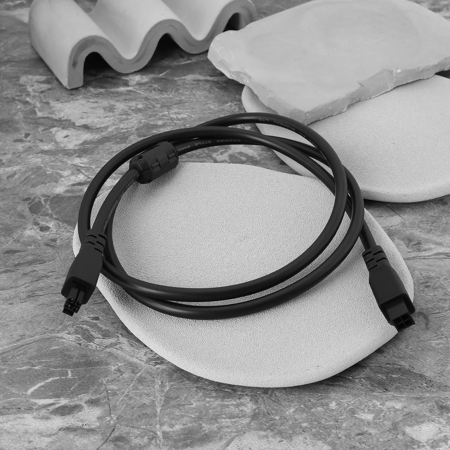 YINETTECH 1PC 4-Pin 3D Printer Extension Cable with Magnetic Ring Compatible with Bambu Lab A1 Compatible with A1 Mini AMS Lite Length 1M 3D Printer Power Cable Black image number 1