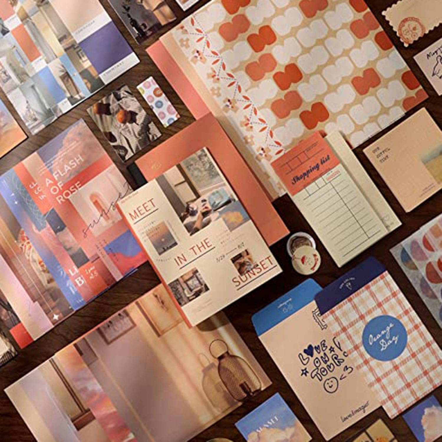 Hepzest Aesthetic Scrapbook Kit,Junk Journal Kit with Journaling/Scrapbooking Supplies (Cocoa Brownies)