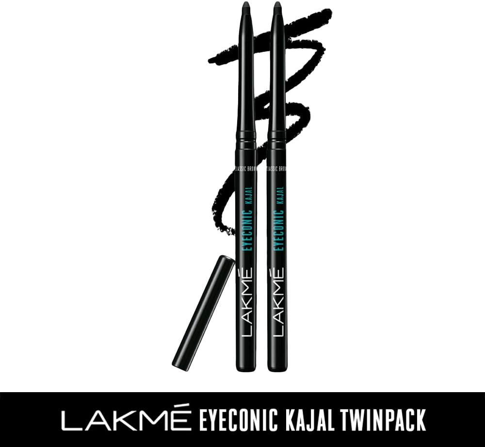 Lakme Eyeconic Kajal Twin Pack, Black, 0.35G with 0.35G image number 4