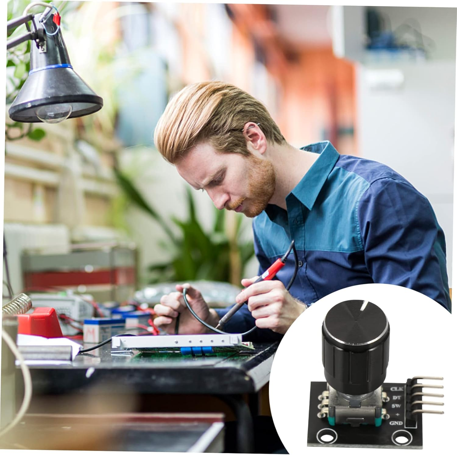 TEHAUX 5Pcs Degrees Rotary Encoder Units Electric Parts Rotating Potentiometer Brick Sensor Pin image number 6