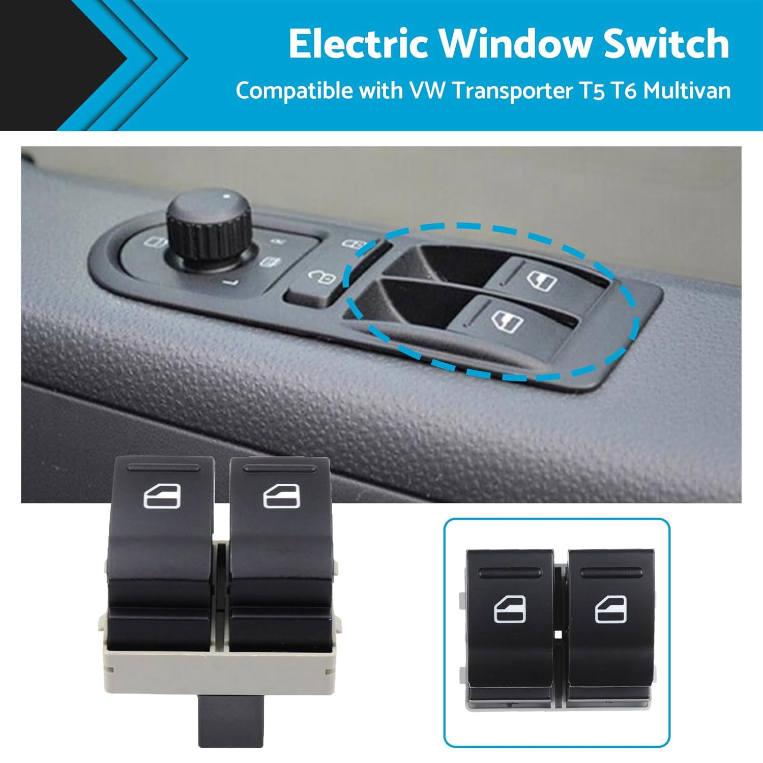 MAX COOL 7E0959855A Master Window Switch Driver Side Suitable for VW Transporter T5 T6 2003-2014 image number 2