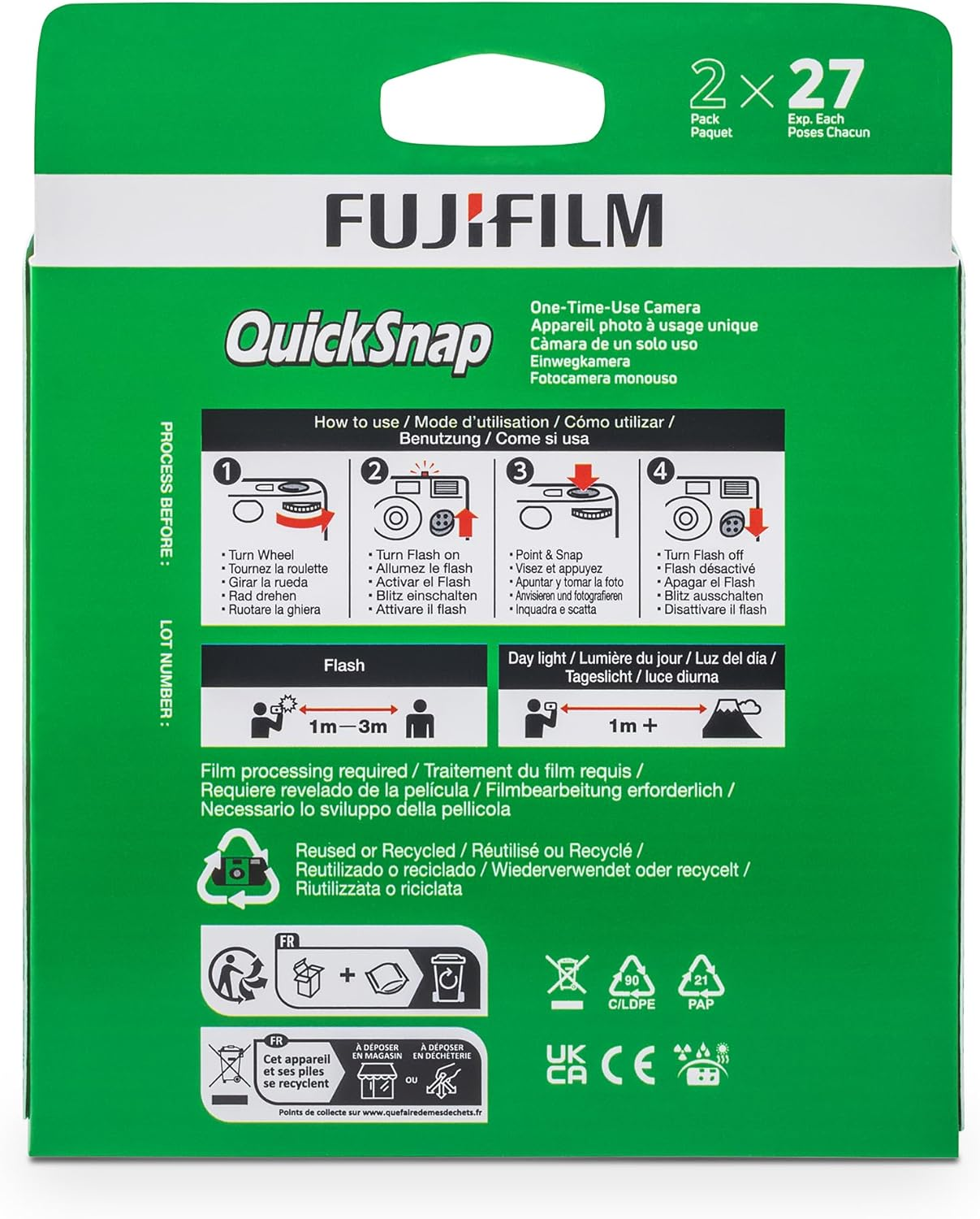 Fujifilm Quicksnap Flash 400 One-Time-Use Camera - 2 Pack image number 2