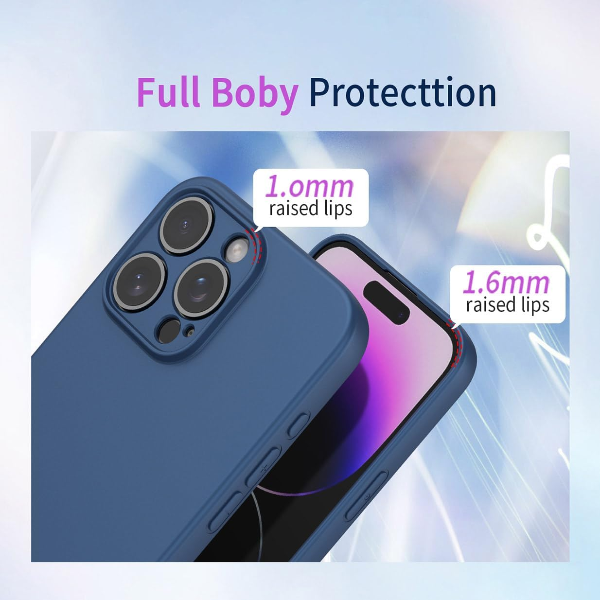 UPLAI Case for Motorola Moto G15 / Moto G15 Power, Ultra Thin Silky Liquid Silicone Shockproof Mobile Phone Case with Premium Fibre Lining, Soft TPU Stylish Protective Case, Blue image number 2