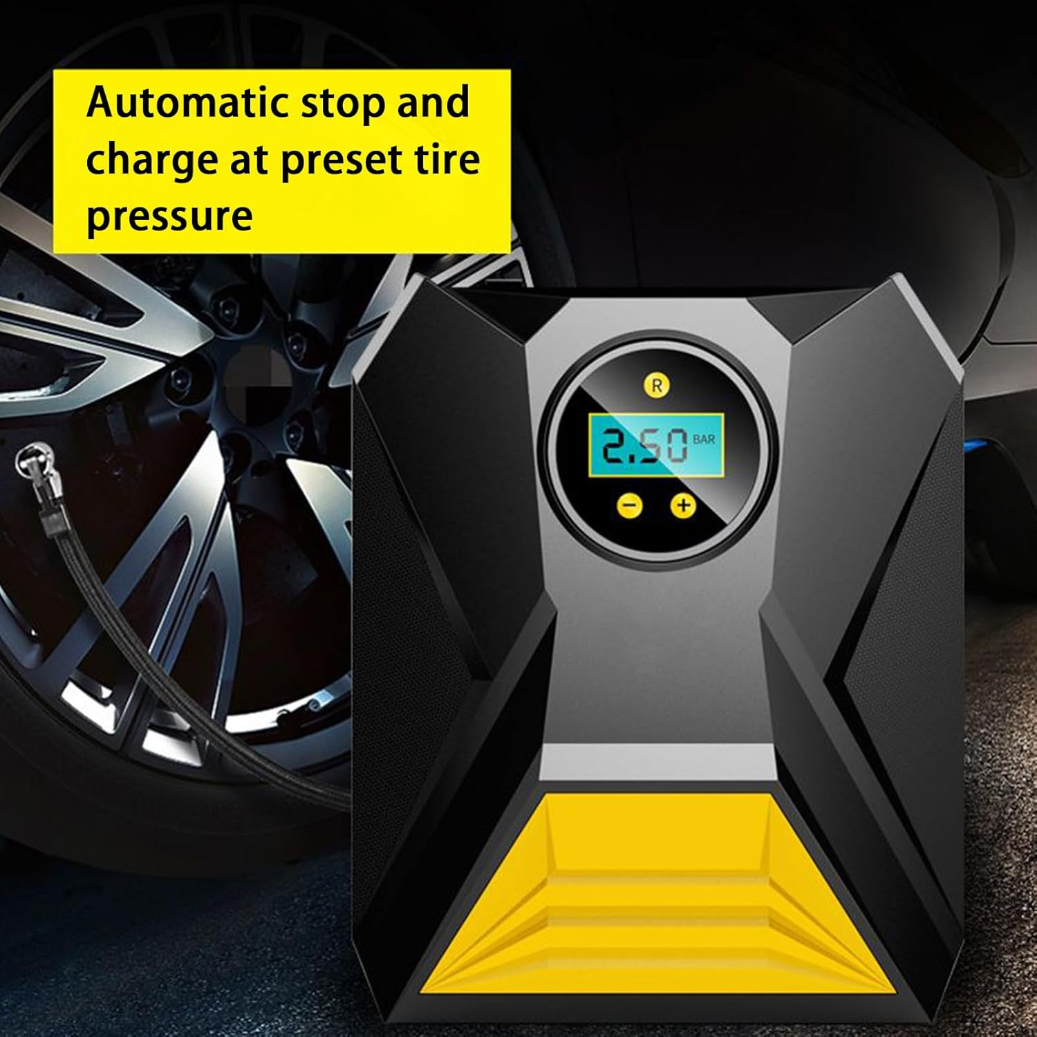 Tire Inflator | Electric Pump Digital Pressure Gauge,12V Cordless Electric Tyre Digital Display Gauge for Wheel Bicycle Automotive Balls Car Truck Motorcycle image number 6