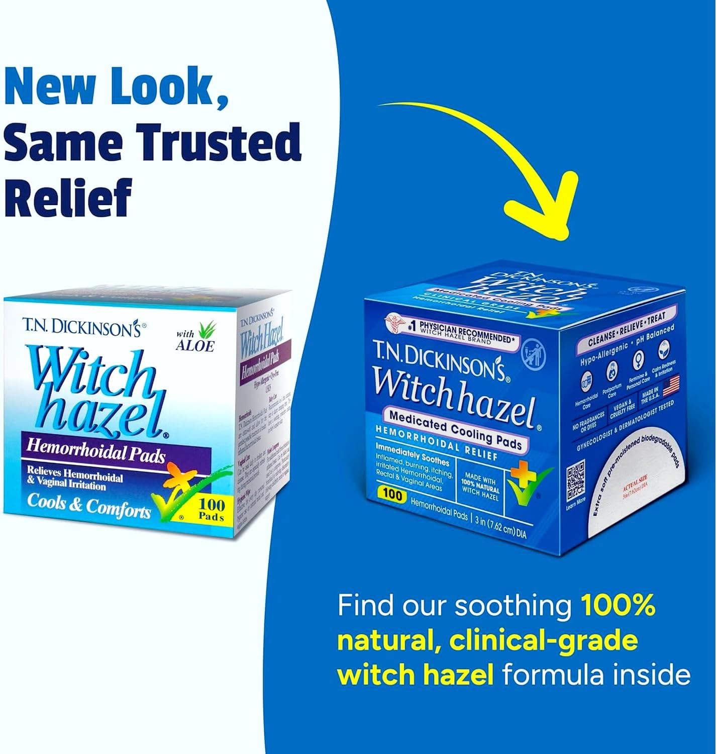 T.N. Dickinson'S Witch Hazel Cleansing Pads, 60 Count (Pack of 1) image number 2