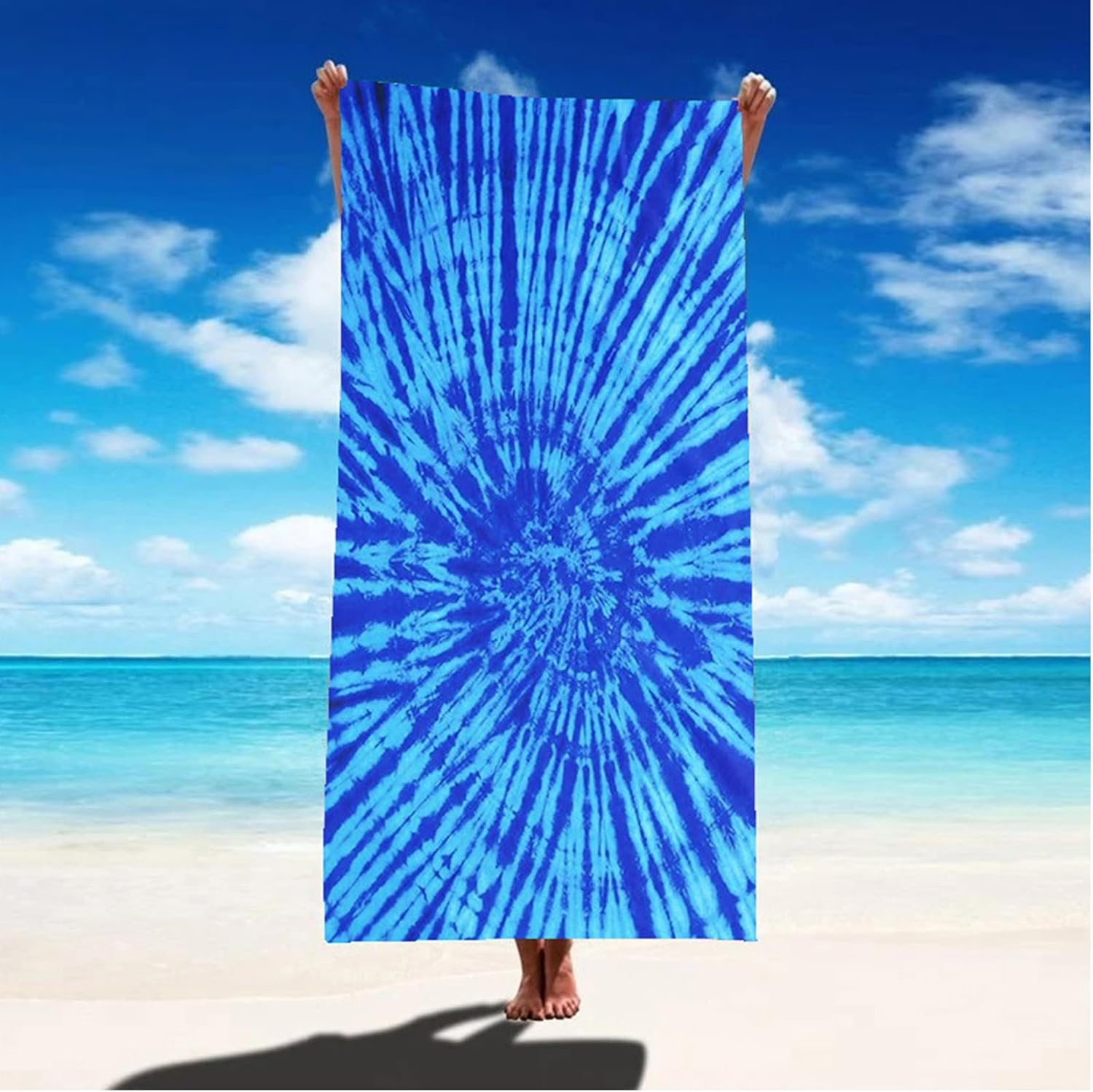 Microfiber Lightweight Beach Towel Sand Free Travel Beach Towel Blanket-Quick Fast Dry Super Absorbent Thin Towels for Pool Swimming Bath Camping Yoga Gym (180X80Cm /70X32 Inch, Blue Galaxy)