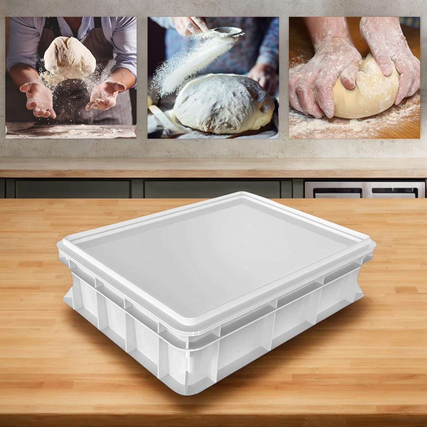 Alerrawia Generic Dough Proofing Box, Pizza Dough Tray with Cover, Fruit and Vegetable Storage, Multifunctional，Equipped with a Lid,Can Be Put in the Refrigerator and Other Multi-Purpose image number 4