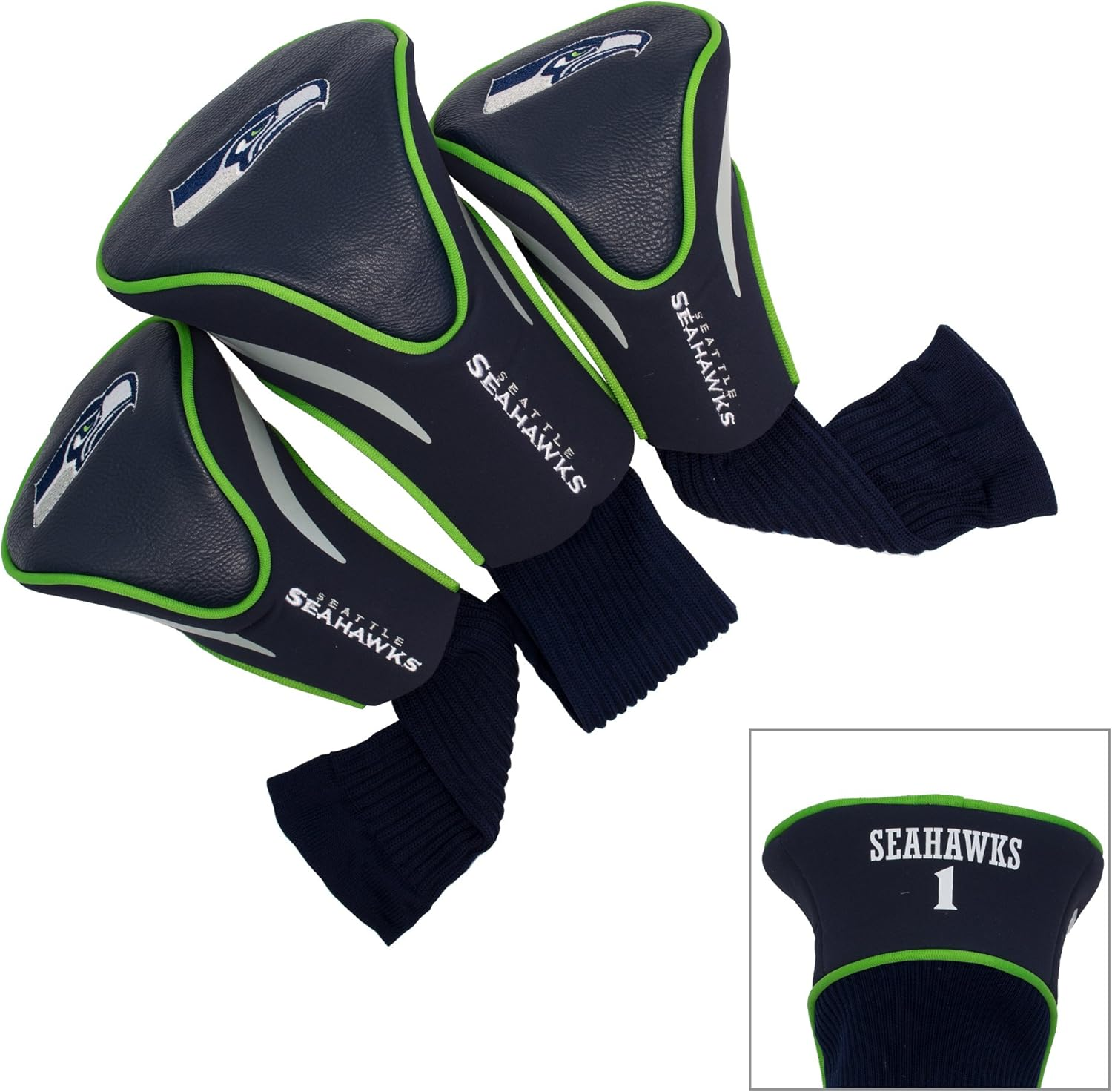 Team Golf NFL Numbered 1, 3, & X, Fits Oversized Drivers, Utility, Rescue & Fairway Clubs, Velour Lined for Extra Club Protection image number 4