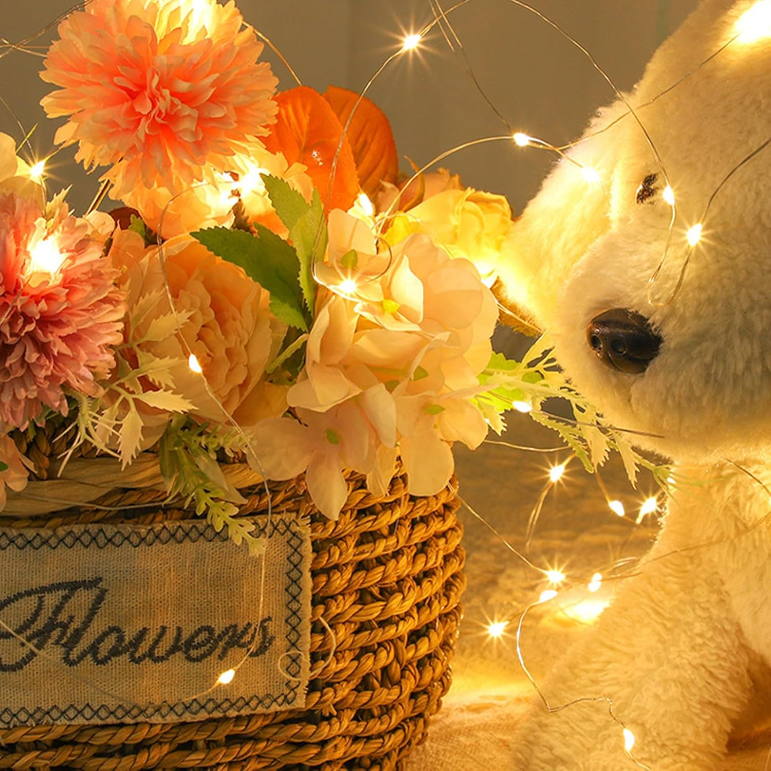 ENLACE Pack of 4 LED Fairy Lights, 3 M 30 LED Copper Wire Fairy Lights, Battery Operated, Warm White Micro Copper Wire Fairy Lights for Christmas, Wedding, Children'S Room, Party, Indoor Decoration image number 1