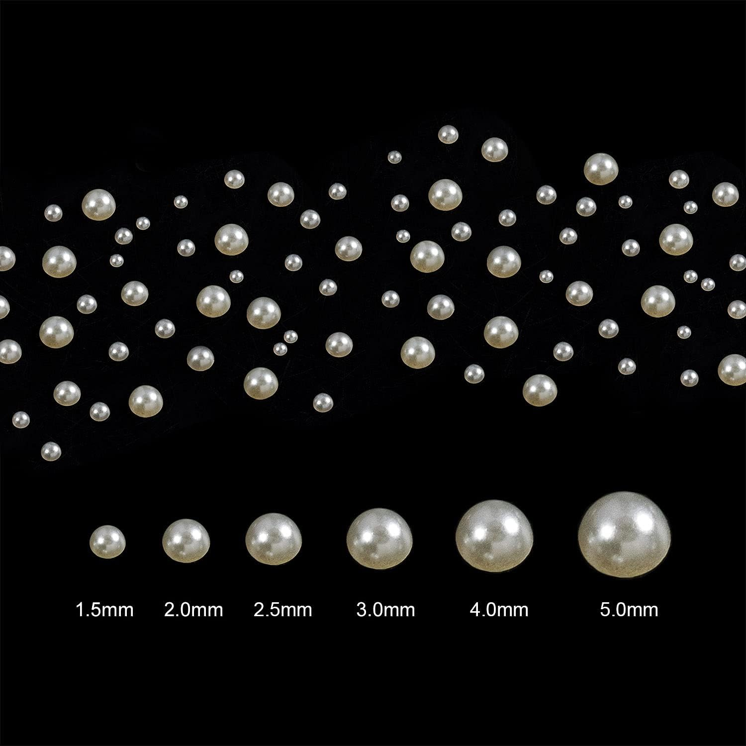 Nail Pearls White Nail Art Pearls Flatback AB Color Nail Pearls for Nail Art DIY Jewelry Pearls for Nails,With Pickup Pen and Tweezer Pearl Nail Gems Nail Art Pearls Mini Decoration Accessories Kit image number 4