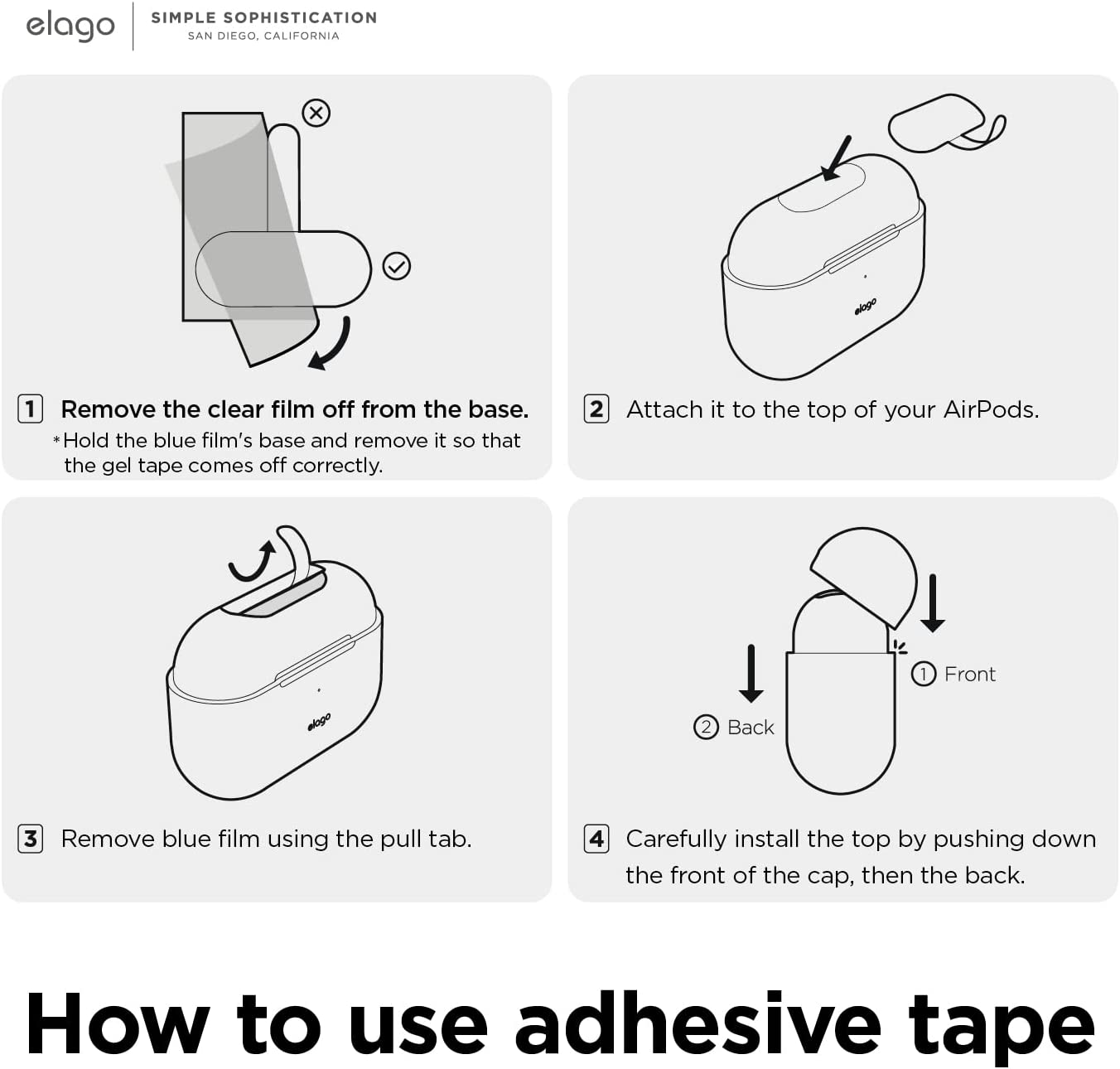 Elago Clear Case Compatible with Apple Airpods Pro 2Nd Generation Case (2022) - Protective Case Cover, Shockproof, Gel Tape Included, Wireless Charging, Reduce Yellowing (Transparent) - Deep Purple image number 2