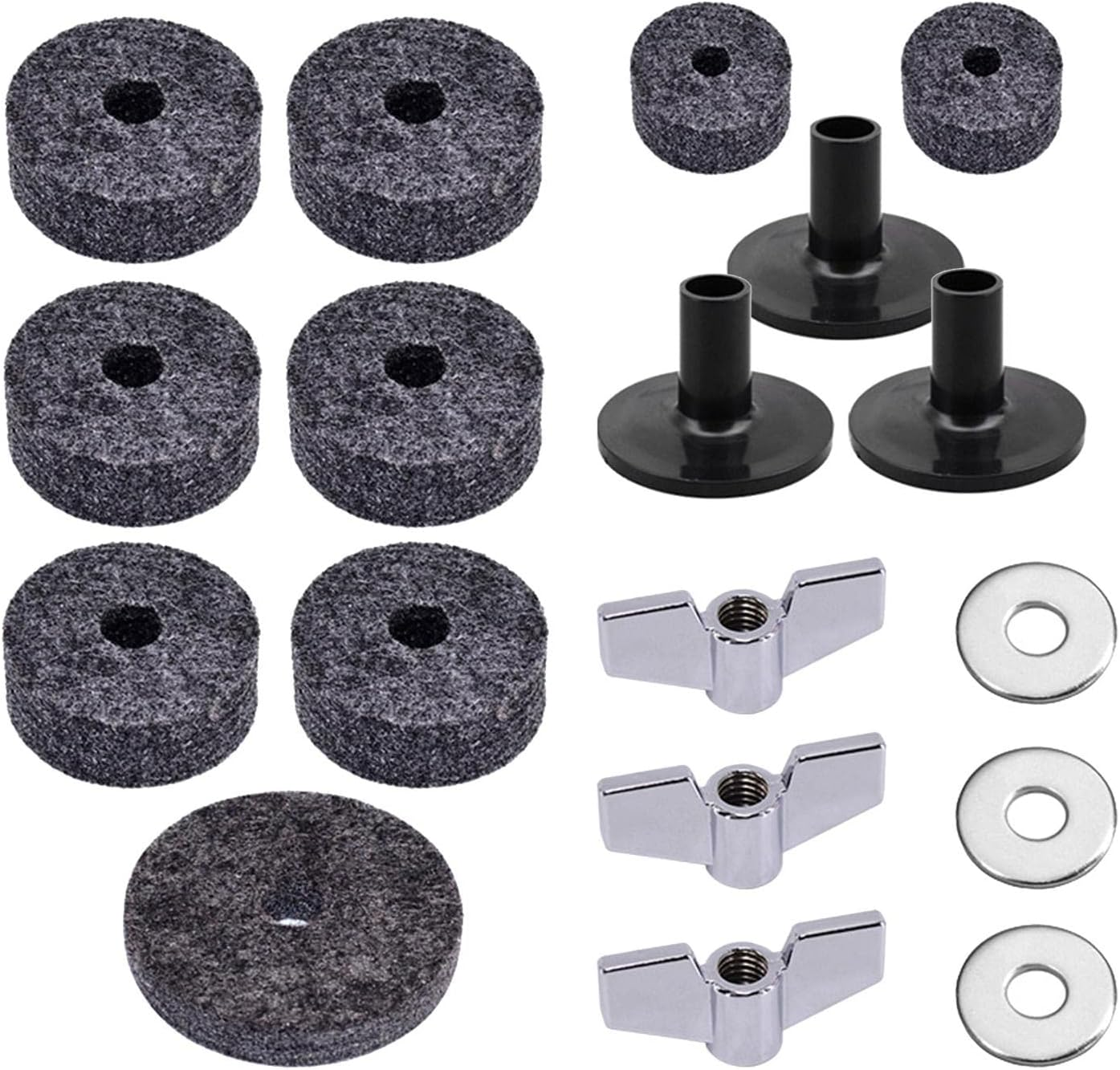 Drum Sets Replacement Cymbal Felt Washer Drum Accessories Replacement Kit, Grey