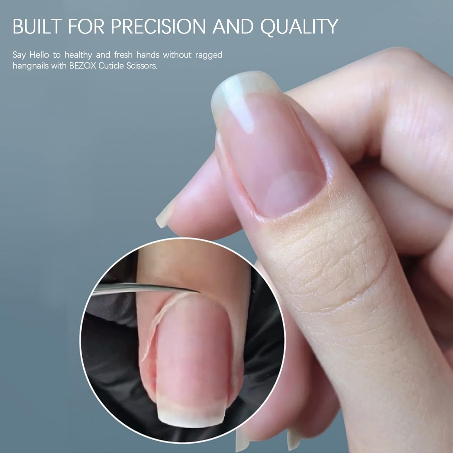 BEZOX Extra Fine Curved Cuticle Scissors, Super Thin Cuticle Scissors for Skin Care, Professional Manicure Small Skin Scissors, Stainless Steel Cuticle Cutter, 1 Piece