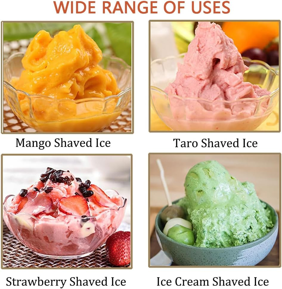 MUSONG Manual Shaved Ice Machine, Portable Hand-Crank Snow Cone Maker with 3 Ice Trays, Small Ice Crusher for Smoothies, Slushies, Frozen Drinks, Summer Parties, Camping & Outdoor Use image number 3