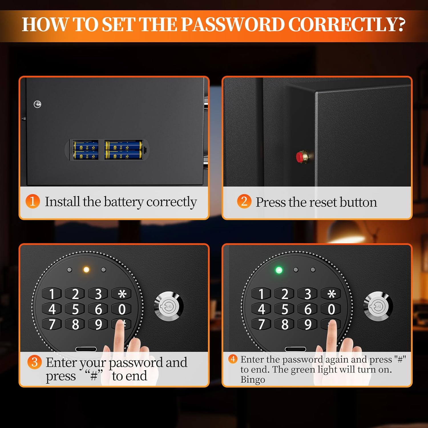 WASJOYE Cabinet Security Safe Box, Fireproof Digital Safe with Electronic Keypad & Emergency Key, Home & Office Lock Safe for Cash, Documents, Jewellery & Passport Storage, 13.78 &times; 9.84 &times; 9.84 In image number 1