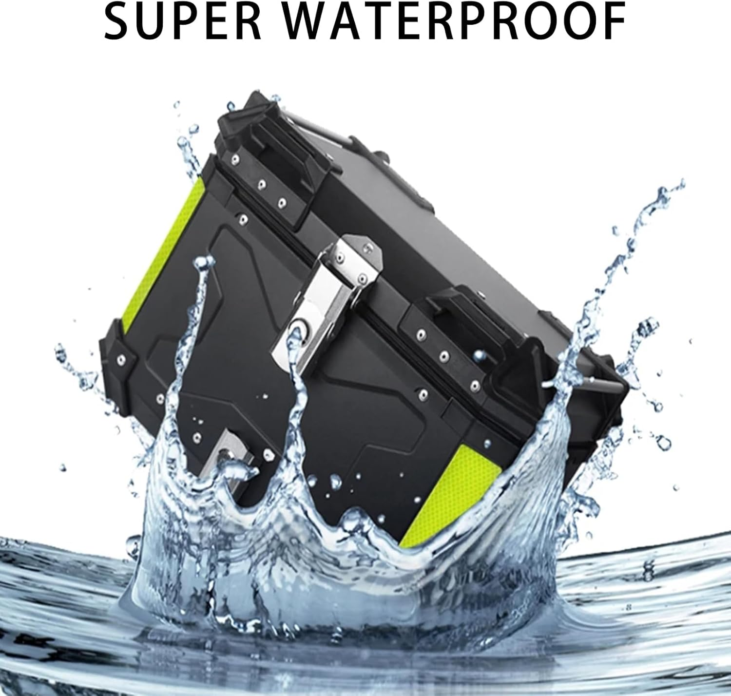 Motorcycle Top Box, Aluminum Motorcycle Travel Tail Box with Security Lock for Scooters, Bicycles 45L (45L Sliver) image number 1