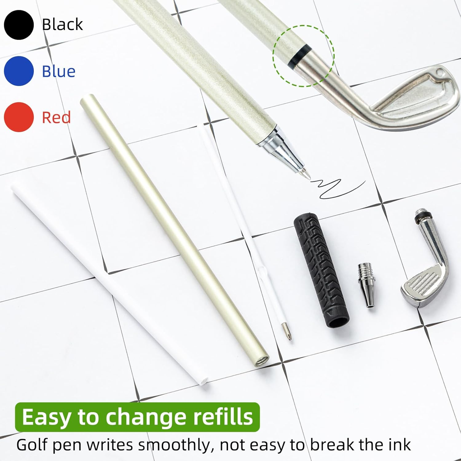 Upgraded Desktop Golf Pen Set - Includes Putting Green with Ball and Flag, Top Mini Golf Club Toy Driving Range, Golf Ball & Ballpoint Pen for Father, Trade Pen,Valentine'S Day image number 2