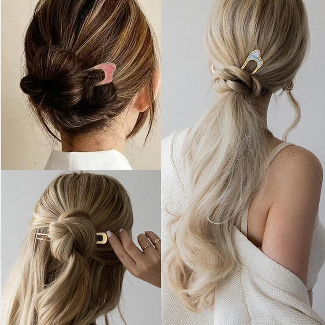 Metal U-Shaped Hair Pins,8 Pcs Hairpin for Longer and Thicker Hair,For Women Girls Hair Styling Accessories