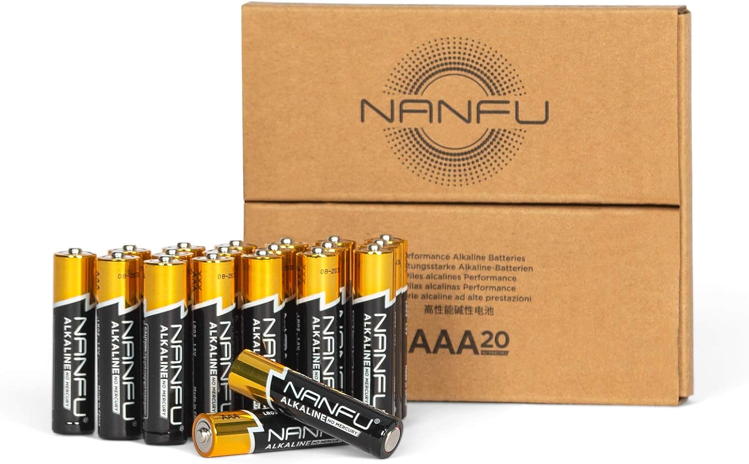 NANFU 20Pack AAA Batteries, 1300Mah 1.5V LR03 Alkaline Non-Rechargeable Triple-A Battery for Remote Control, Clock, Kids Toy, Wireless Mouse, Glucose Monitor, Scale, Electric Toothbrush image number 3