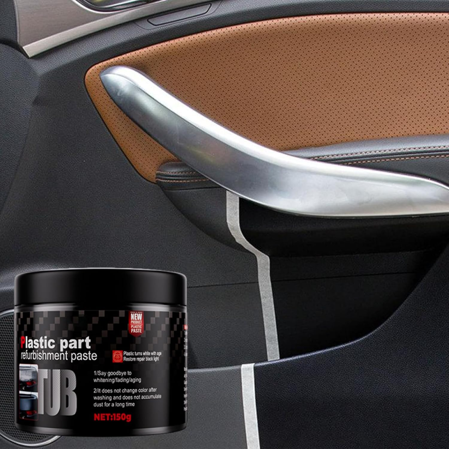 Car Interior Restore Cream - Automotive Leather Seat Repairing Cream,Multifunctional Car Cleaning Paste for Sedan Truck Vehicle Interior Vehicles image number 3