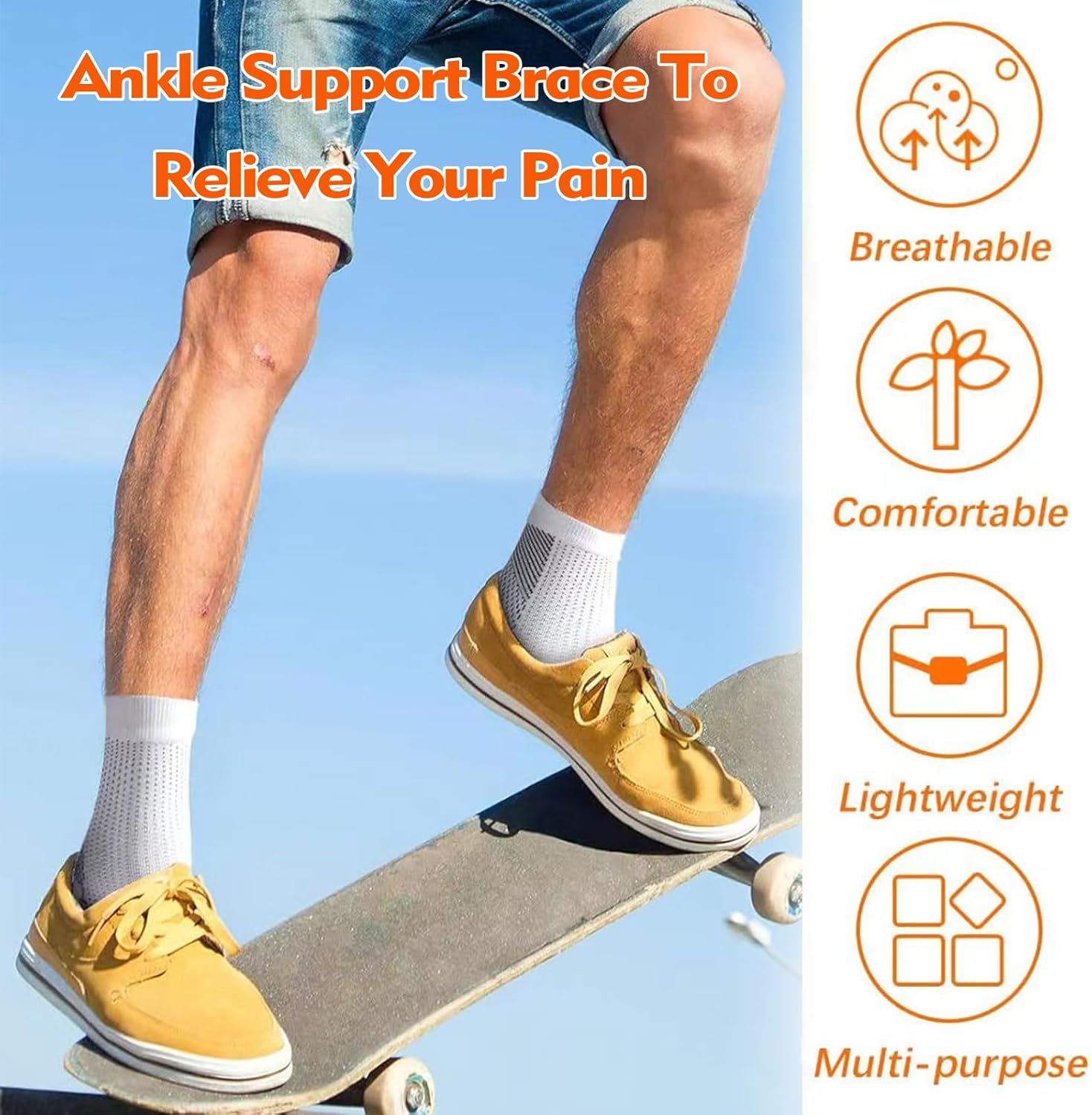 4 Pairs Neuropathy Socks for Women Men - Compression Socks for Neuropathy Pain Relief for Feet- Ankle Compression Sleeve Support, Soothe Socks Plantar Fasciitis, Ankle Swelling, Foot Pain image number 2