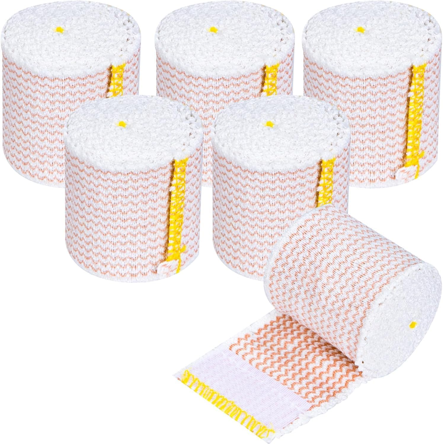 6Rolls Cotton Compression Bandage Wrap with Hook-And-Loop Closure image number 5