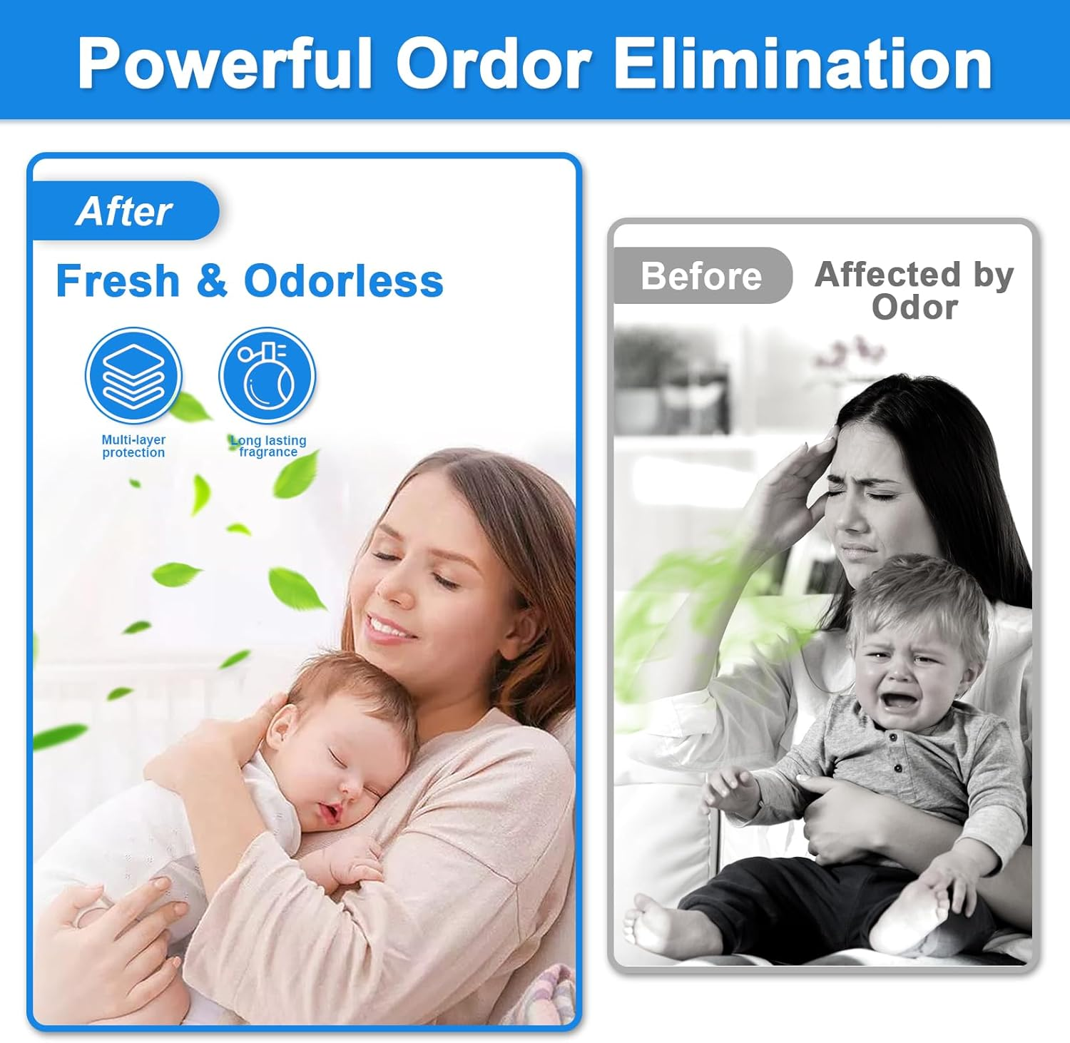 Nappy Bin Refill Cassettes Compatible with Angelcare Nappy Bin & Litter Locker II, Pack of 4 Nappies, Extra Length and Thickness, Strong Odour Elimination Lavender Fragrance for Babies image number 6