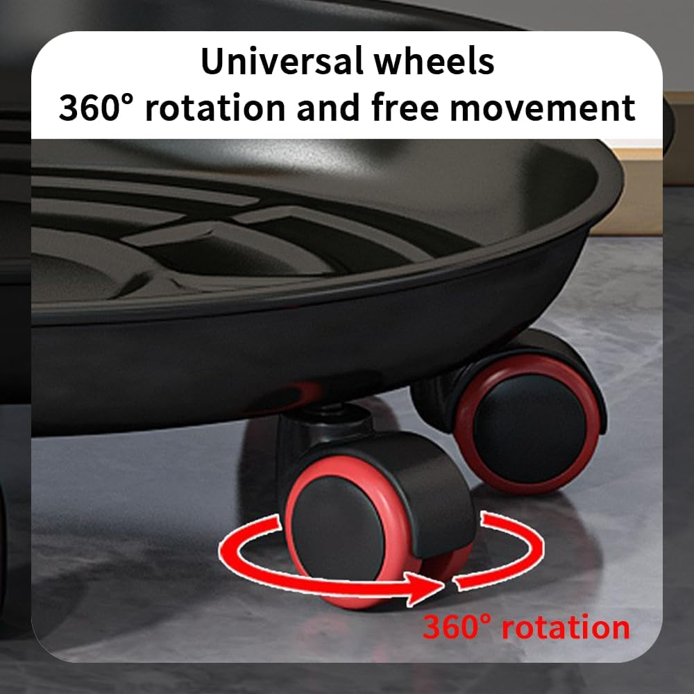 TOMVAES Metal Plant Caddy with Wheels,23Cm Rolling Plant Stand Heavy Duty Plant Dolly with Casters for Indoor and Outdoor Large Planter Casters Potted Plant Mover,Black image number 1