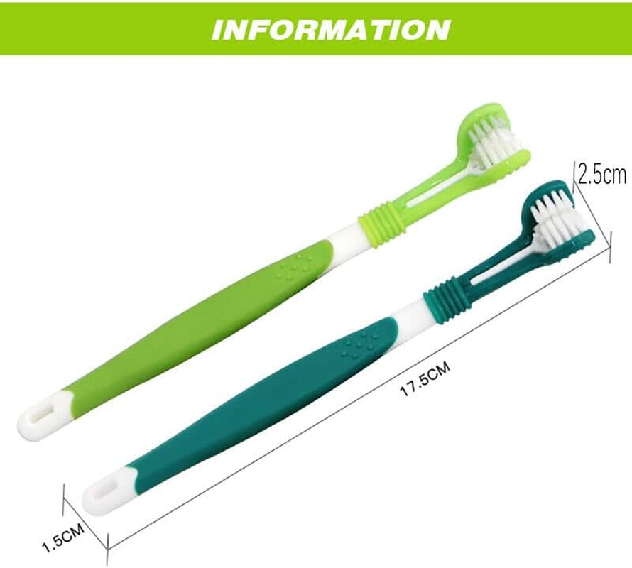 Dog Toothbrush Multi-Angle Three-Sided Pet Cat Mouth Oral Care Teeth Cleaning - Effective Oral Care and Teeth Cleaning - Care and Teeth Cleaning Ergonomic Design for Easy Use
