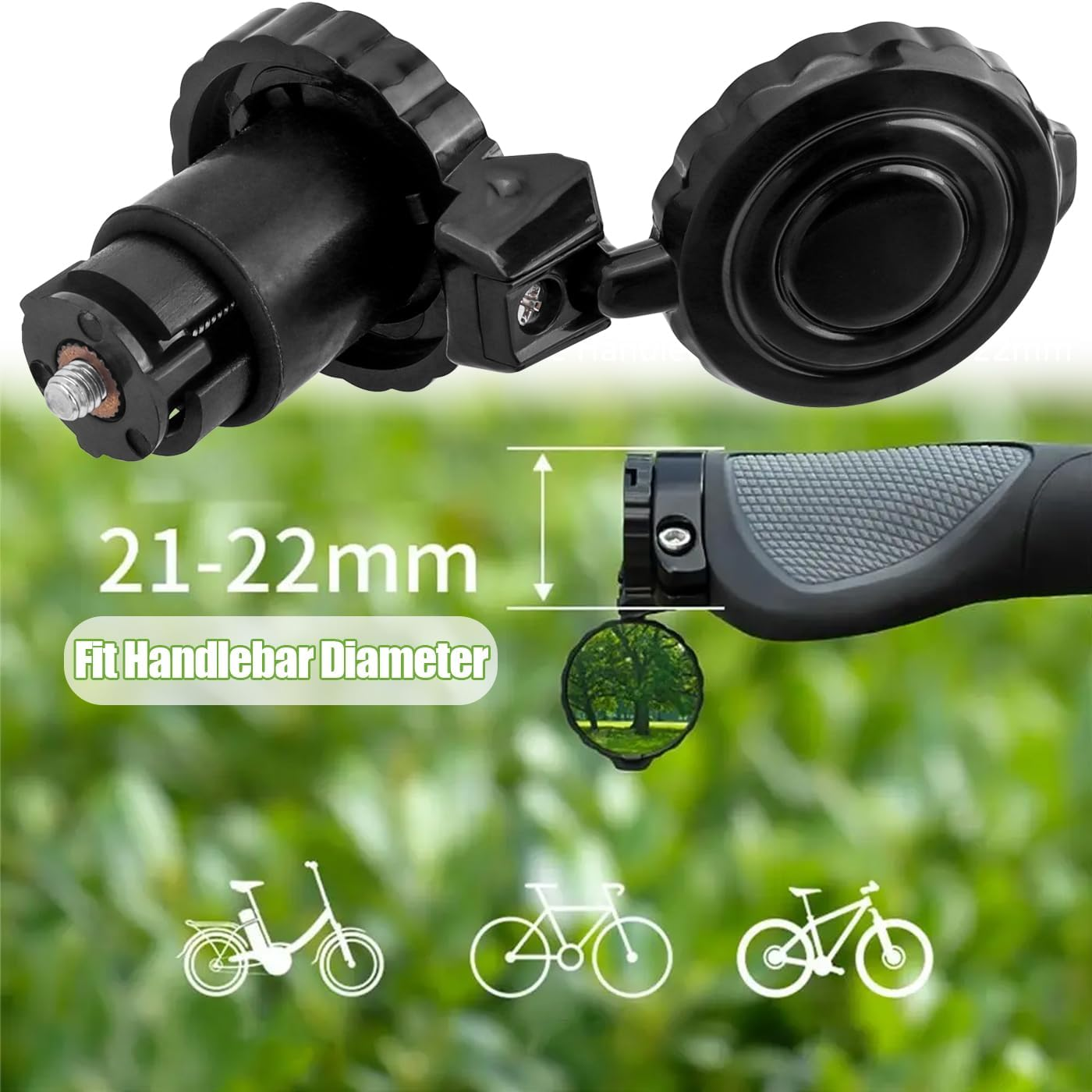 Bestgle 2 Pack Bike Mirrors for Handlebar Ends, Foldable Bicycle Handle Bar Mount Rearview Mirror Adjustable Wide Angle Road Bike Bar End Folding Rear View Convex Mirror Set for Safety Cycling image number 2